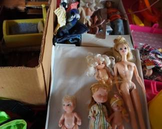 Barbie and kiddle dolls