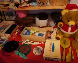 dresser set, cigar box,