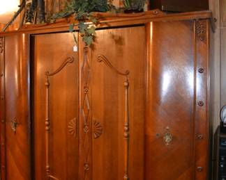 Large antique oak armoire