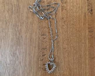 Diamond and 10K white gold pendant