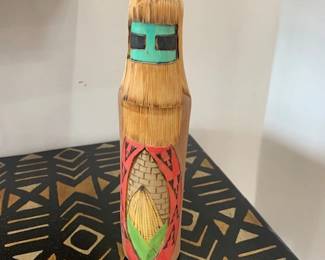 Corn Woman carving signed H Thompson