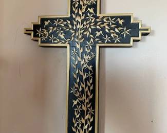 Mel Rivera straw applique cross, 2005