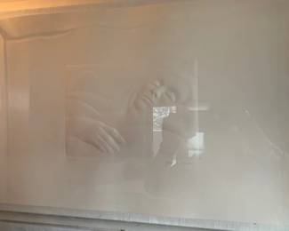 George Tooker (American 1920-2011) embossed inkless intaglio print 'Repose', 1977, pencil signed, 25/150