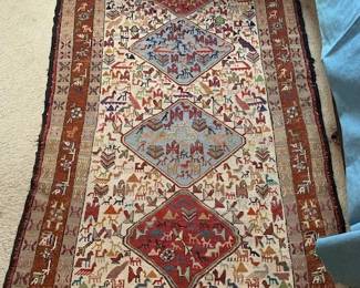 Vintage Soumak rug, 69" x 43"