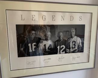 San Francisco 49ers Quarterback 'Legends' poster, 55/750, signed by Joe Montana, YA Tittle, John Brodie and Frankie Albert