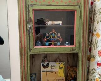 Vintage painted medical cabinet