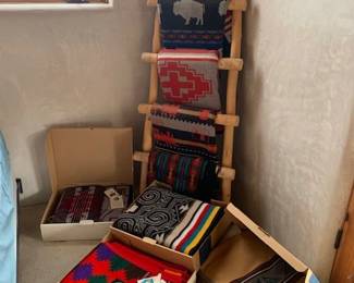 Pendleton blankets and fringed shawl, many NIB