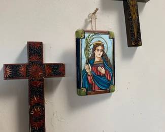 Arlene Cisneros Sena Saint Barbara retablo, 1996