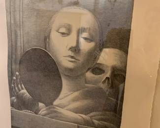 George Tooker (American 1920 - 2011) 2 color lithograph 'Mirror', 19/125