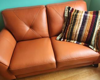 Leather loveseat