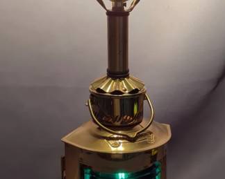 Brass Nautical 18" Lamp, Powers On 
