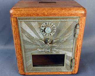 Post Office Door Coin Bank, 7.5" x 7" x 5" 