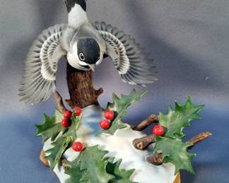 Lenox Porcelain Bird Figurines Including Chickadee And Red-breasted Nuthatch, Andrea By Sadek Chickadee, #7494 And More
