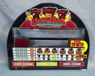 Top Round Slot Machine Glass Front, 16" x 19.5" 
