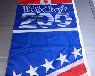 Sporting KC Flag, 34" x 60", Manchester United Soccer FlG, 35" X 60" And Liberty Bell 1776-1976 Banner, 104" x 46" 