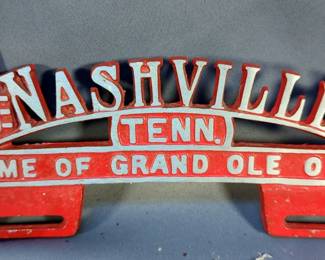 Grote MFG Co. Flameless Flare No. 70 Metal Box With Hinged Lid, 9" x 4.5" x 3.5", Wood And Metal Feed Scoop, Nashville Tenn. Plaque And More