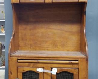 Hand Crafted Hutch With 4 Doors And Pull Out Cutting Board, 74" x 29" x 16" 