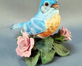 Lenox Porcelain Bird Figurines Including Downy Woodpecker, Eastern Bluebird, Rufous-sided Towhee And More, Total Qty 5