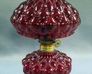 ABCO Vintage Nutmeg Diamond Quilted Oil Lamp, 7.75" x 4.5" 