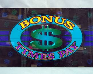 IGT Slot Machine Top Glass, 9.5" x 20.5" 