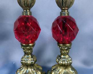 Glass Footed Bowls, Various Sizes, Candle Stick Holders, 8" ,Qty 2, Lidded Candy Dish And More