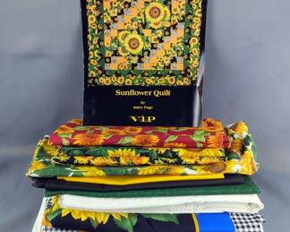Sunflower Quilt Kit By Janet Page Including Cranston Prints Works Cotton Fabric Collection And Instructions