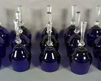 Hand Blown Glass Bells, Different Notes, 7" Tall, Qty 15