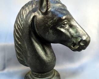 Ranch Craft Originals Cast Iron Horse Head From A Table Lamp, 9.5" Tall 