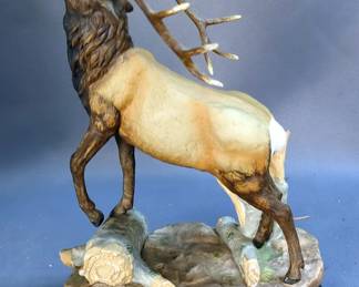 Homco 1993, Masterpiece Porcelain, "Wilderness Elk" With Base, 10" Tall 