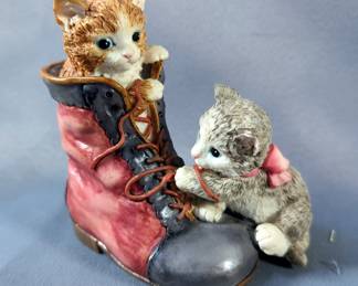 The San Francisco Music Co. Cat Music Box, Glass Shoe, Blown Art Glass Owl, Dog And More, Total Qty 16 