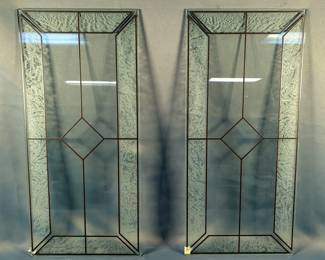 Faux Leaded Glass Panes, 24" x 11", Qty 2