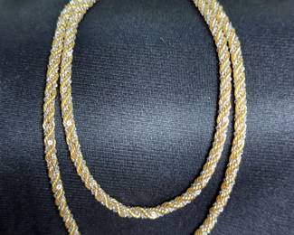 Braided 14K Gold Chain, 30", Marked Pat. 3308517