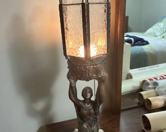 La Belle art deco Joan of Arc lamp