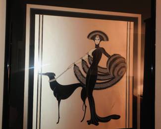 Erte serigraph Symphony in Black,  signed in plate lower right, beautifully matted and framed 