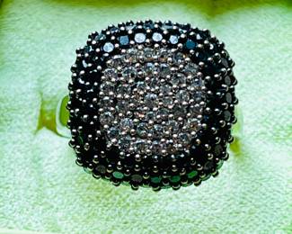 Effy 14k diamond and black sapphire. 