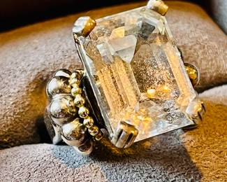 Lagos caviar 925, 18k quartz ring. 