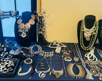 Various pieces  of Contemporary and vintage fashion jewelry. 