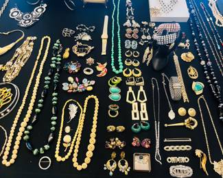 Vintage costume and sterling pieces.