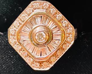 Custom made 14k diamond ring. 