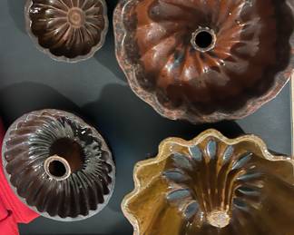 Redware turban molds, PA, late 19th century