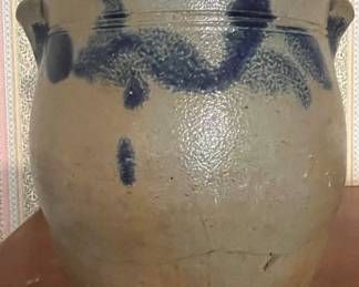 Stoneware crock, probably PA., c. 1875, cracked