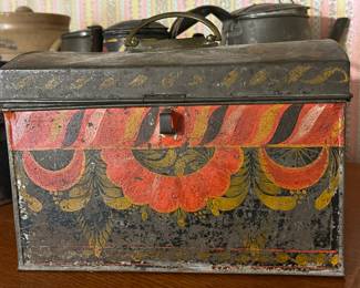 Toleware box, c. 1840, Berlin, CT.