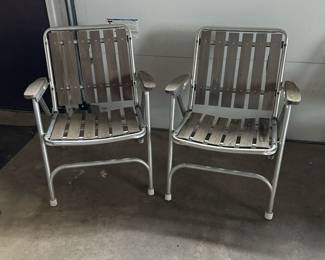 Vintage aluminum folding chairs 