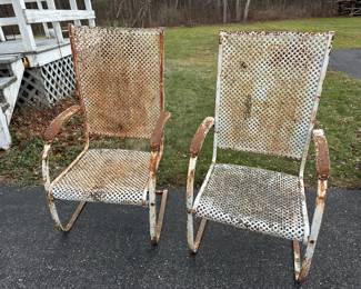 Cantilever metal chairs - light surface rust - restore these 