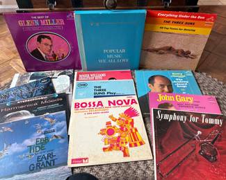 Vintage Vinyl LP Records - Bossa Nova, Tommy Dorsey, The Three Suns, other 