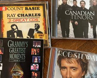 Vintage CDs Rod Stewart,  Count Basie,  Ray Charles, Glenn Miller 