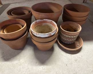 Clay Pots - both large and small in this auction
