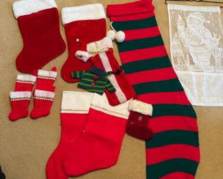 Vintage Christmas decor, stockings 