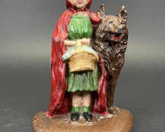 Cast Iron 'Little Red Ridinghood' Door Stop