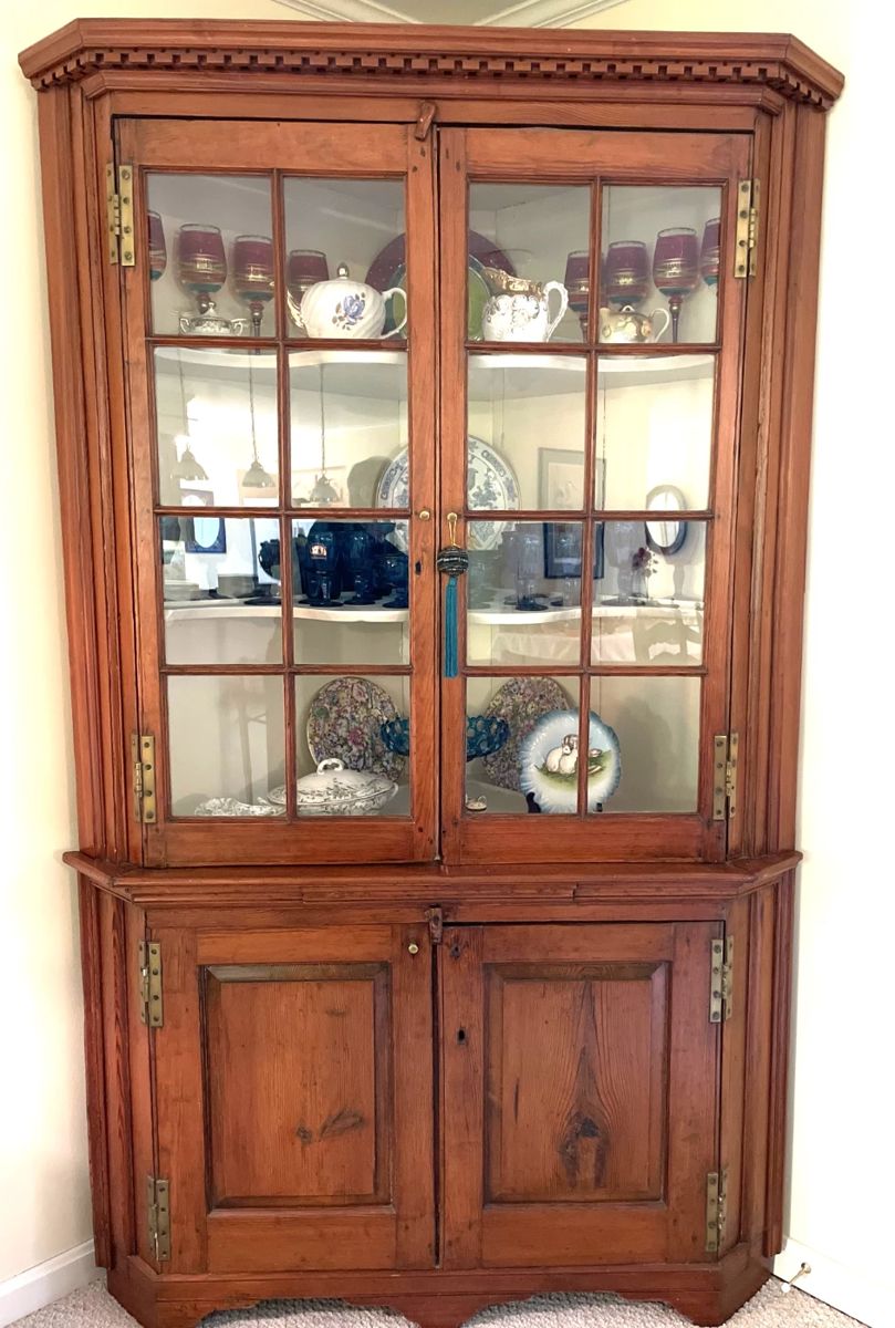 Antique Bull Pine Corner Cabinet made on Langrall's Island